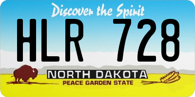 ND license plate HLR728