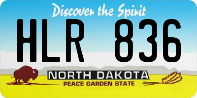 ND license plate HLR836