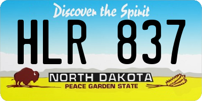 ND license plate HLR837