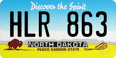 ND license plate HLR863