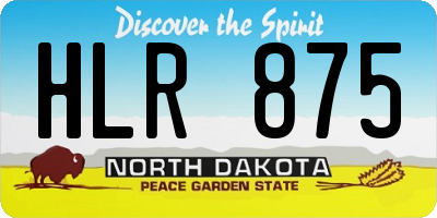 ND license plate HLR875