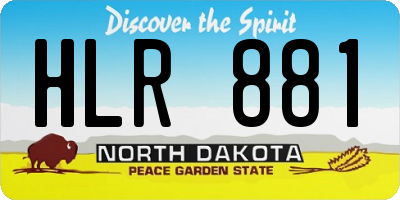 ND license plate HLR881