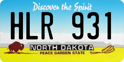ND license plate HLR931