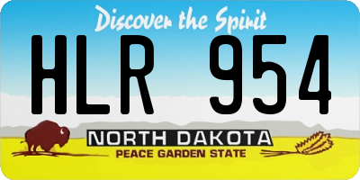 ND license plate HLR954
