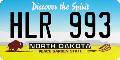 ND license plate HLR993