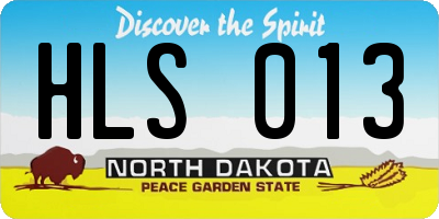 ND license plate HLS013