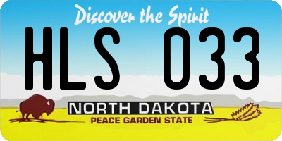 ND license plate HLS033