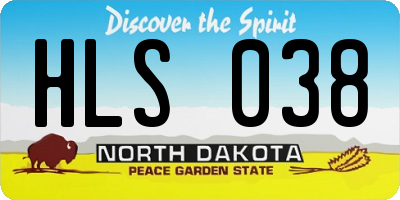 ND license plate HLS038