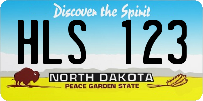 ND license plate HLS123