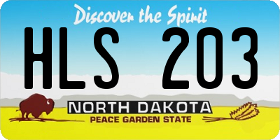 ND license plate HLS203