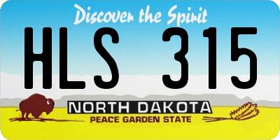 ND license plate HLS315