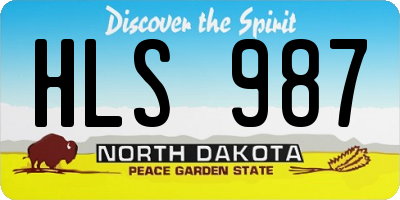 ND license plate HLS987