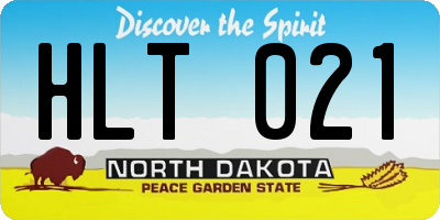 ND license plate HLT021