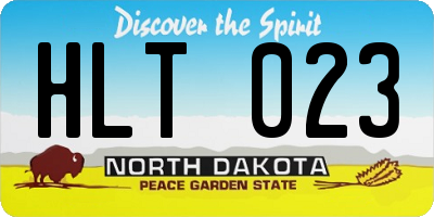ND license plate HLT023