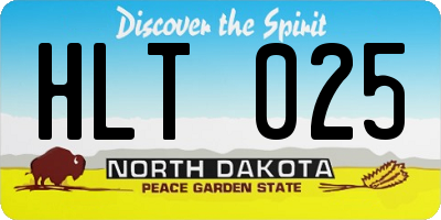 ND license plate HLT025