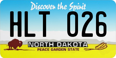 ND license plate HLT026