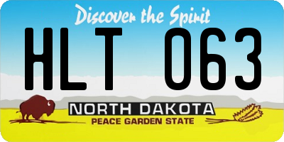 ND license plate HLT063