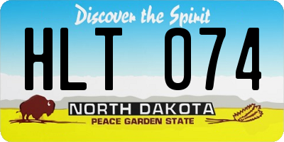 ND license plate HLT074