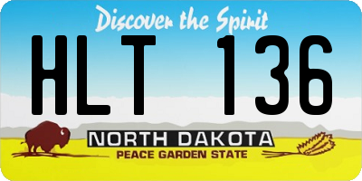 ND license plate HLT136