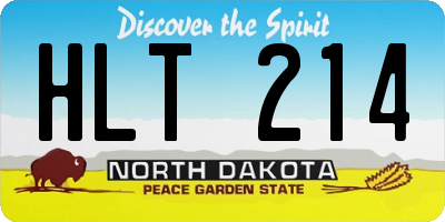 ND license plate HLT214