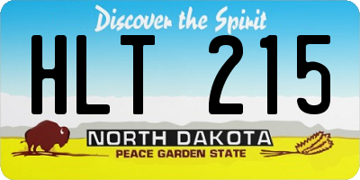 ND license plate HLT215