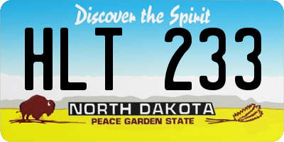 ND license plate HLT233