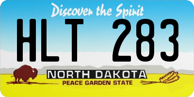 ND license plate HLT283