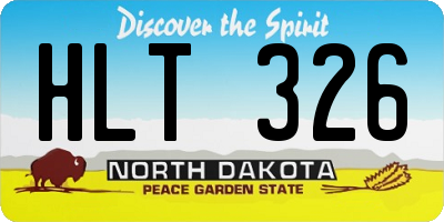 ND license plate HLT326
