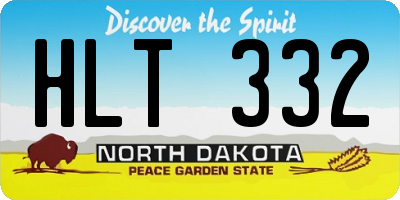 ND license plate HLT332