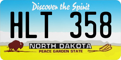 ND license plate HLT358