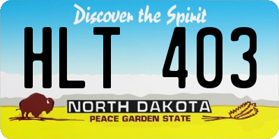 ND license plate HLT403