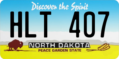 ND license plate HLT407