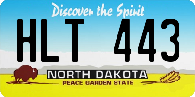 ND license plate HLT443