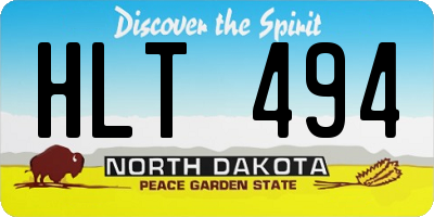 ND license plate HLT494