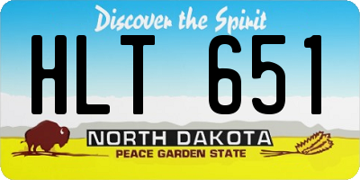 ND license plate HLT651