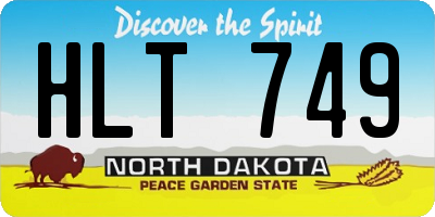 ND license plate HLT749