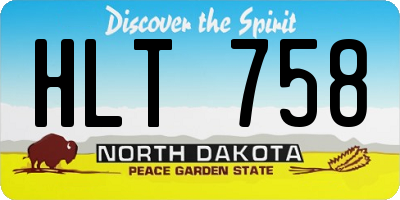 ND license plate HLT758
