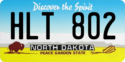 ND license plate HLT802