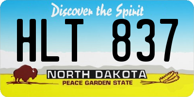 ND license plate HLT837