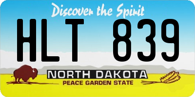 ND license plate HLT839