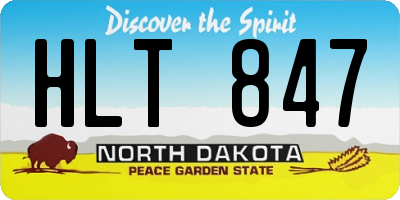 ND license plate HLT847
