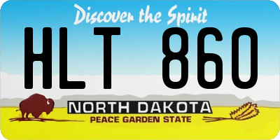 ND license plate HLT860
