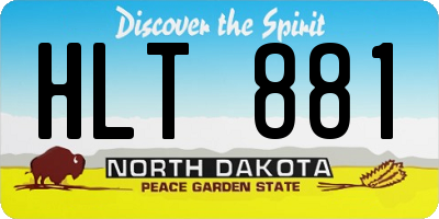 ND license plate HLT881