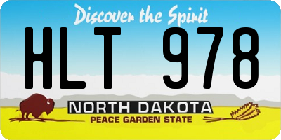 ND license plate HLT978