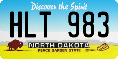 ND license plate HLT983