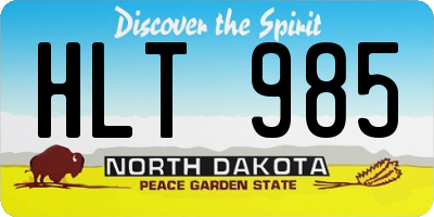 ND license plate HLT985