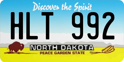 ND license plate HLT992
