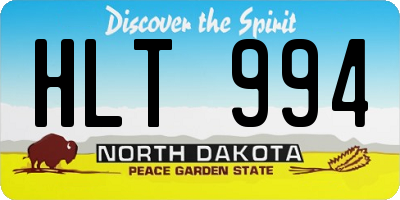 ND license plate HLT994