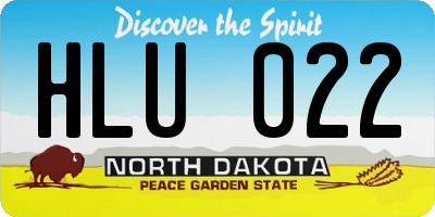 ND license plate HLU022