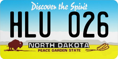 ND license plate HLU026